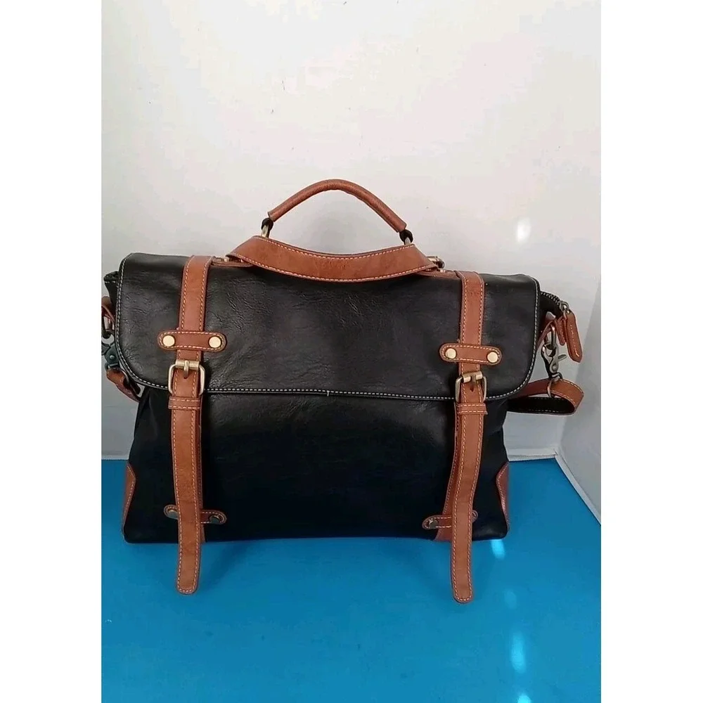 Kenox Leather briefcase for men 16 inch laptop messenger bag satchel compute...